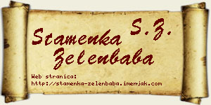 Stamenka Zelenbaba vizit kartica
